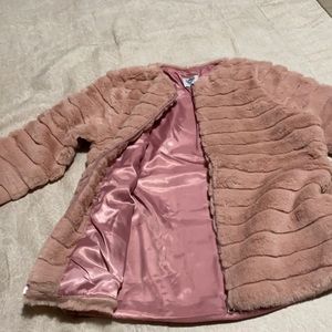 Cute blush faux fur jacket